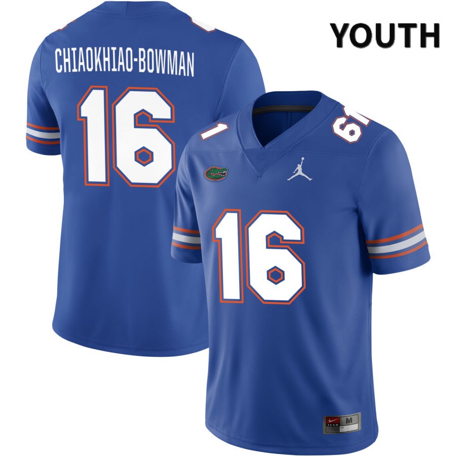 NCAA Florida Gators Thai Chiaokhiao-Bowman Youth #16 Jordan Brand Royal 2022 NIL Stitched Authentic College Football Jersey BZM6864EN